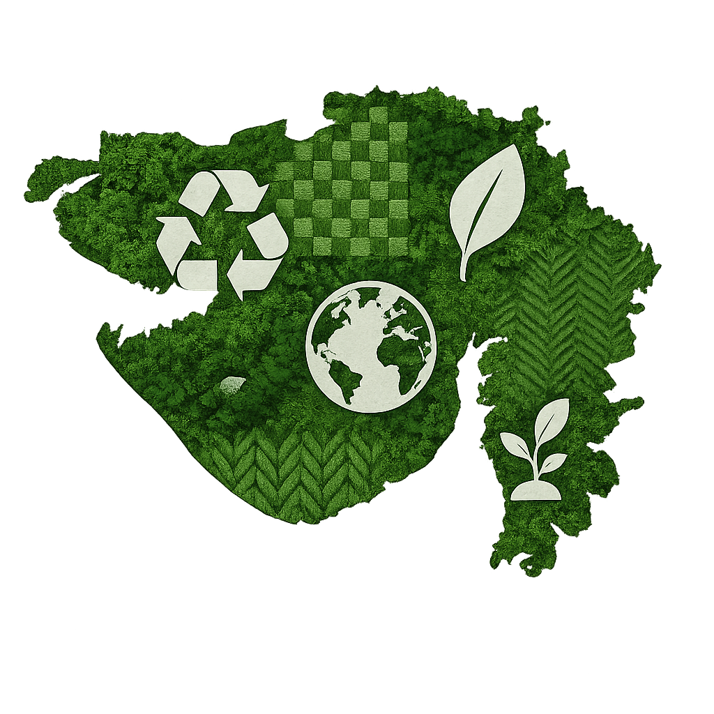 Zero Waste Gujarat textile recycling process showing transformation of textile waste into valuable products